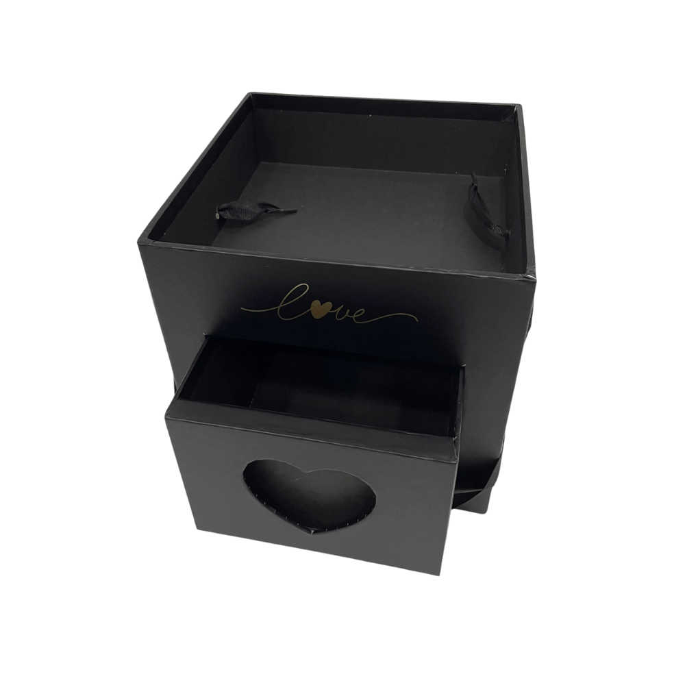 Square Box with Surprise Drawer, Various Colors W2909-2912