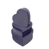 Velour Set of 3 Heart Shaped Flower Gift Boxes, Various Colors