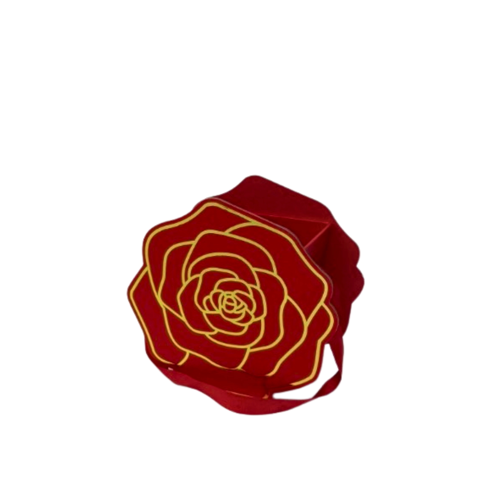 Case of 6, Rose Shaped Boxes, Various Colors W0006