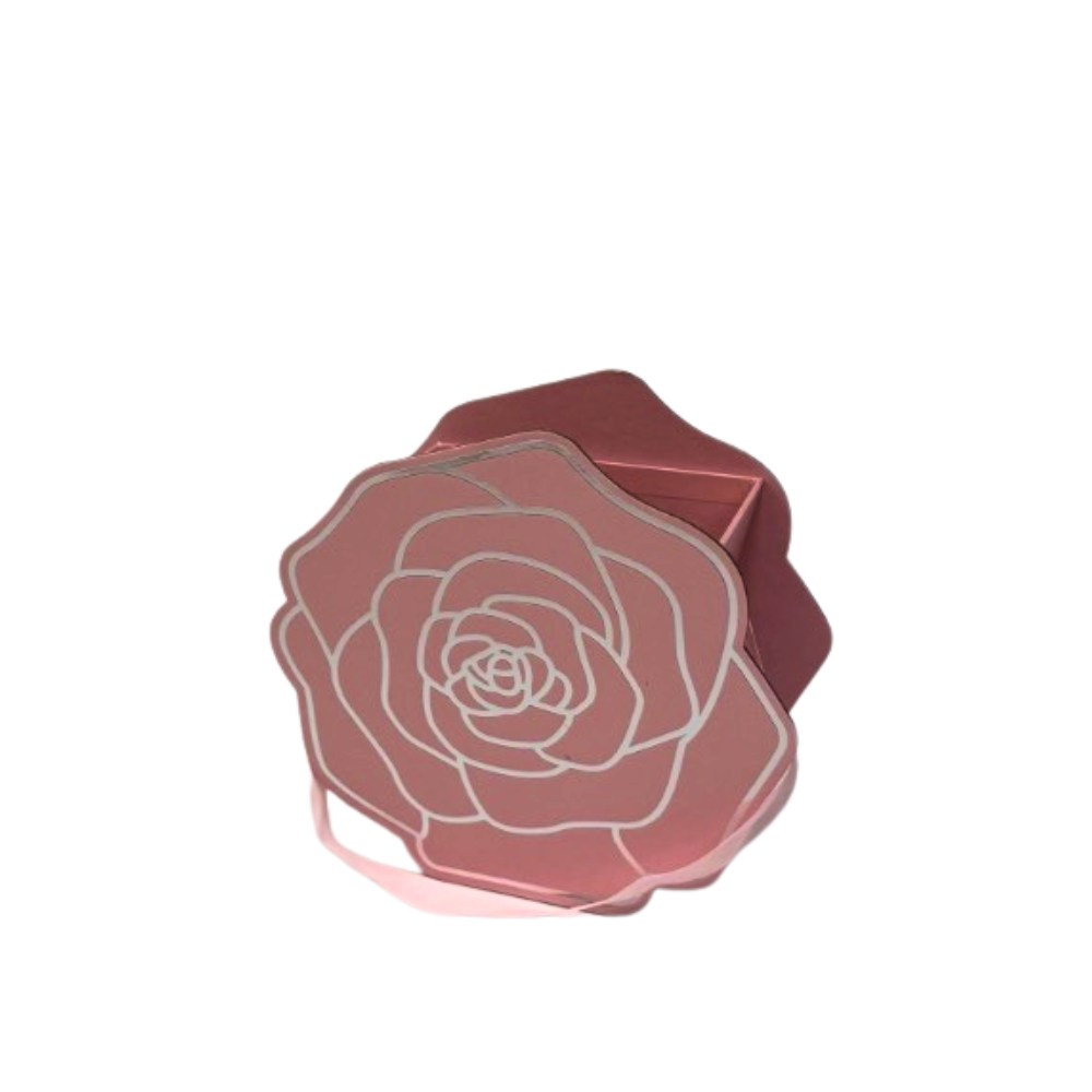 Case of 6, Rose Shaped Boxes, Various Colors W0006