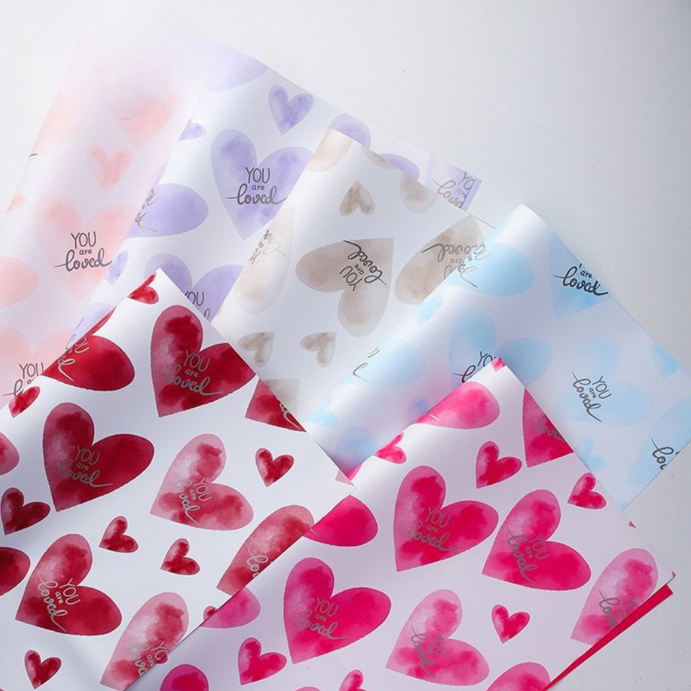 Heart Design, Non-Transparent, Waterproof, Pack of 20, Various Colors