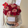 cajas-cajitas-florales-boxes-gift-for-flowers-fancy-luxury-roses-cylinder-hat-round-supplies-florist-floral-foam-flowers-pink-for-her-valentines-birthday-designer Stylish Design, Cylinder Flower Box, 7"x6.7"