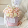 cajas-cajitas-florales-boxes-gift-for-flowers-fancy-luxury-roses-cylinder-hat-round-supplies-florist-floral-foam-flowers-pink-for-her-valentines-birthday Stylish Design, Cylinder Flower Box, 7"x6.7"