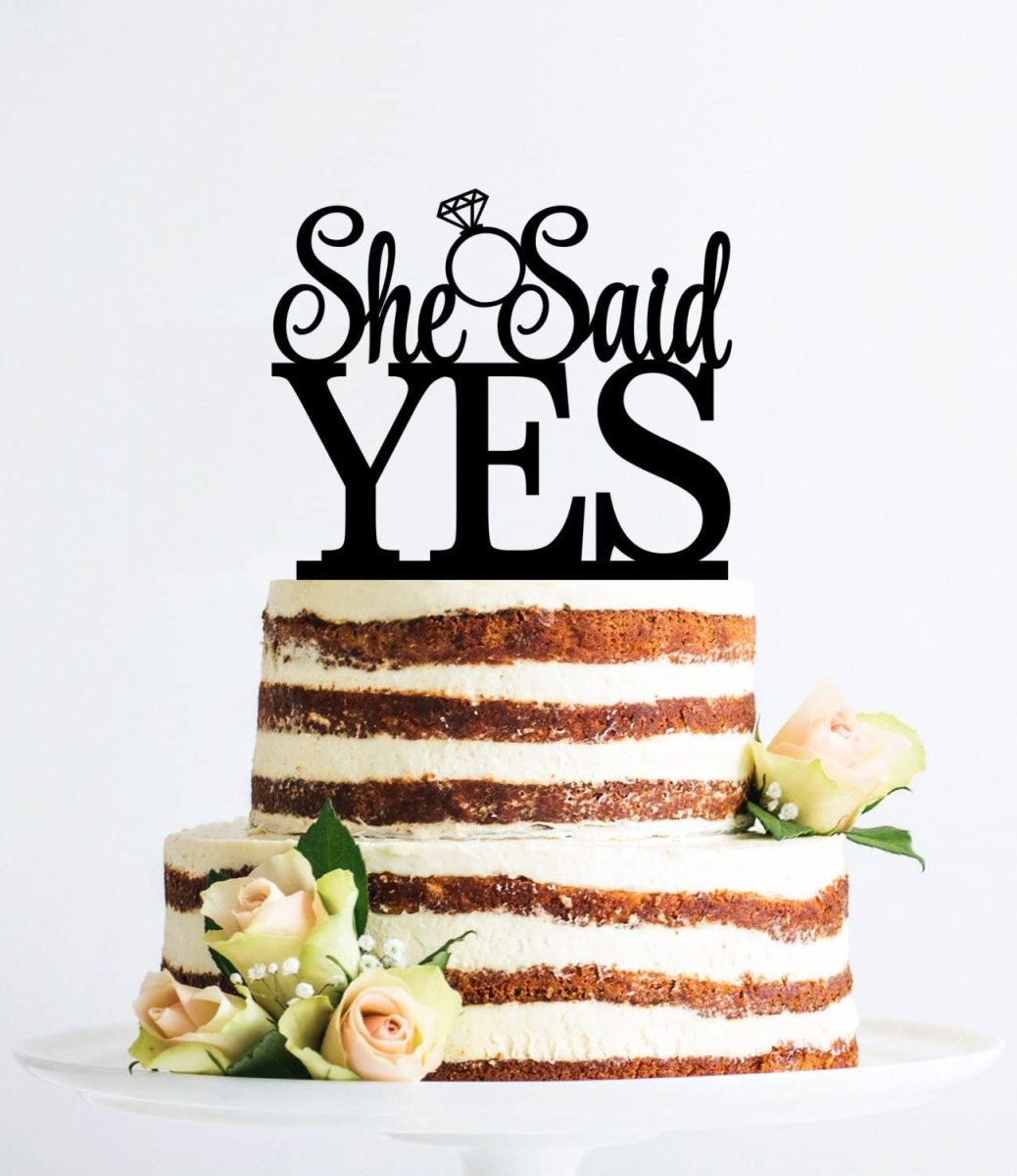 71C5JljlfaL._AC_SL1500_.jpg Acrylic Cake/Bouquet Topper -She Said Yes