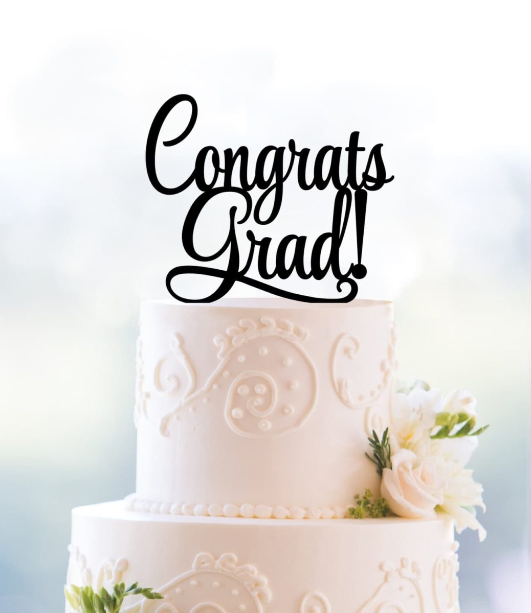 Acrylic Cake/Bouquet Topper - Congrats grad