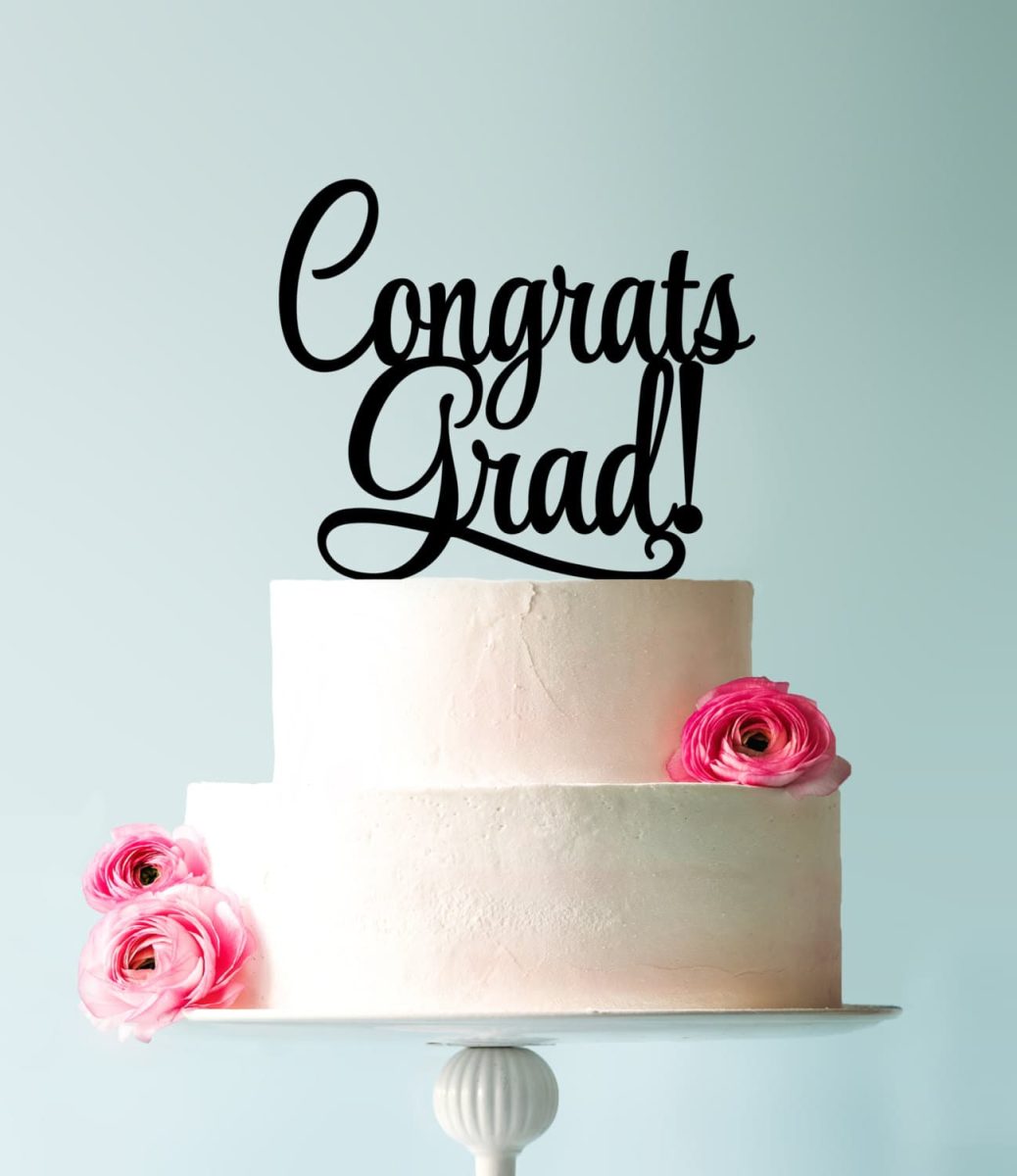 Acrylic Cake/Bouquet Topper - Congrats grad