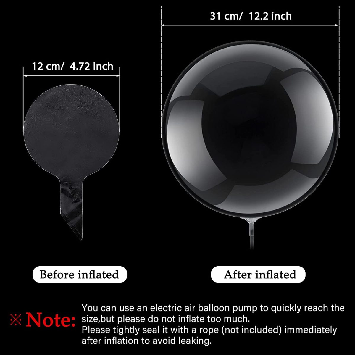 Pack of 3 Clear Balloons with Holders and Sticks, 12''