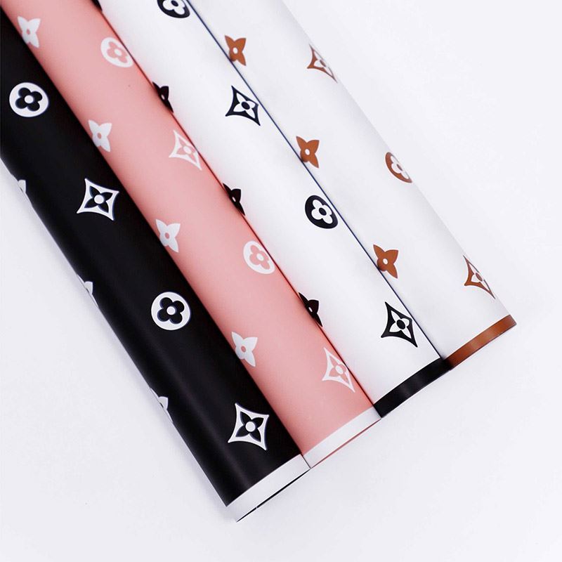 pink lv flower wrapping paper
