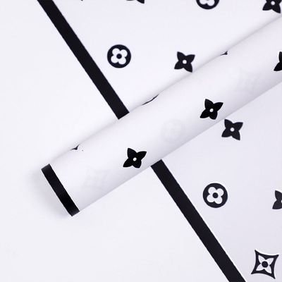 Matte Sheets Black&white With Edge Flower Wrapping Papergift  Packingwaterproofkorean Style222257 X 57cm 