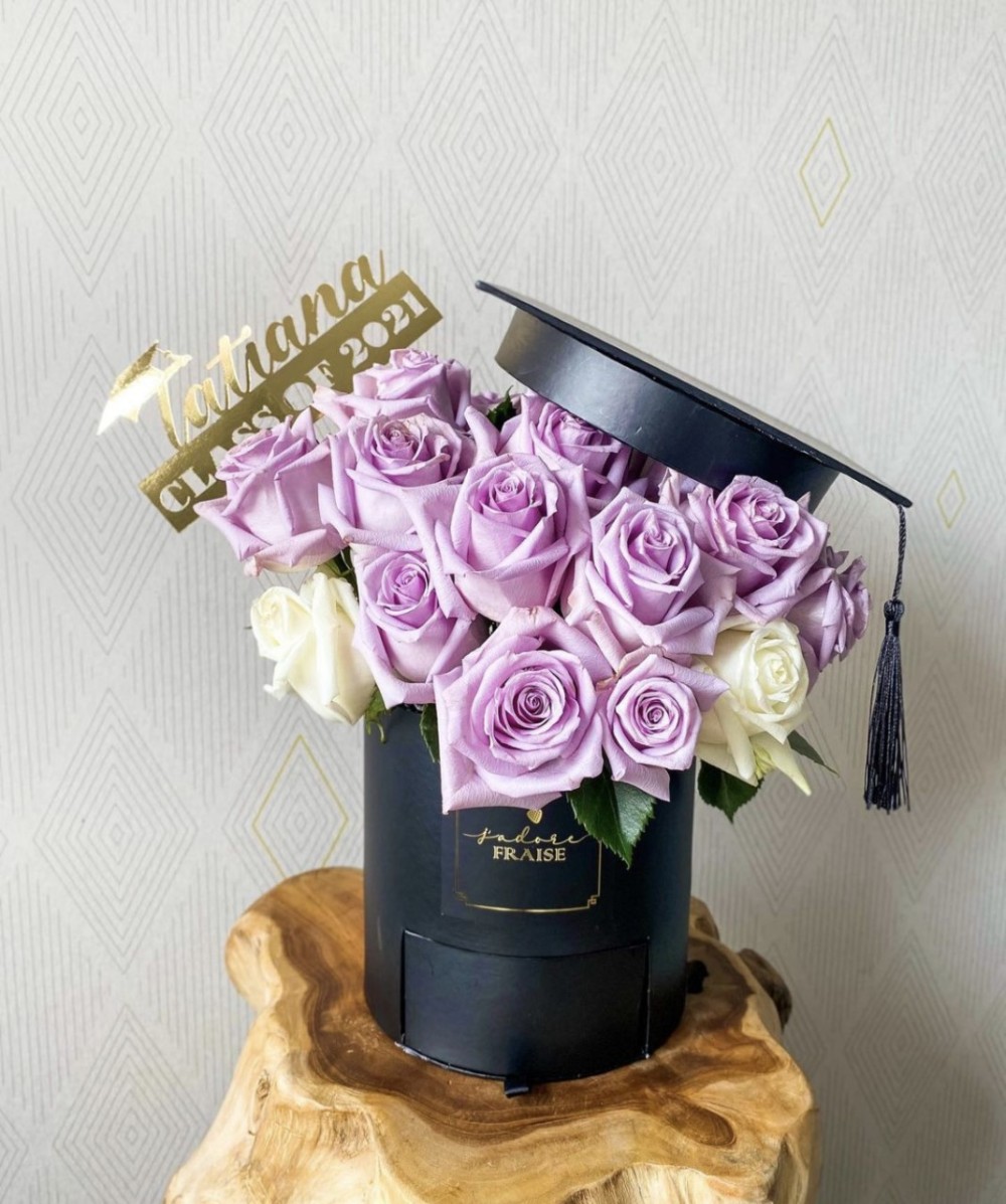 Graduation Flower/Gift Box, Round with Drawer W7957/7958