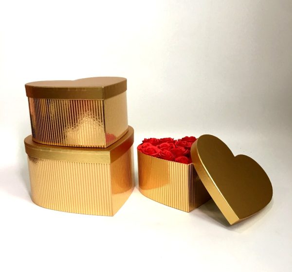 Buy Wholesale China Heart Shaped Flower Boxes, 4 Colors Combination, Shiny  Gold Finishing Lid, 3pcs Set Posy Decoration & Heart Shaped Shiny Gold  Flower Box, 3pcs Box Set at USD 4