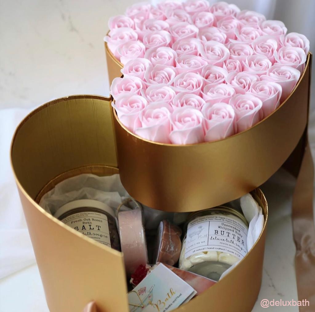Double Layer Heart Shaped Flower Gift Box, Size 10"x 9"x 7.5", Various Colors |