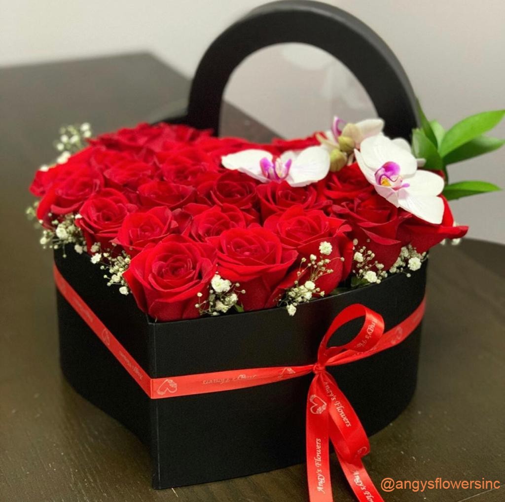Set of 3 Heart Shaped Flower Box, Gift Floral Box, Various Colors | W972