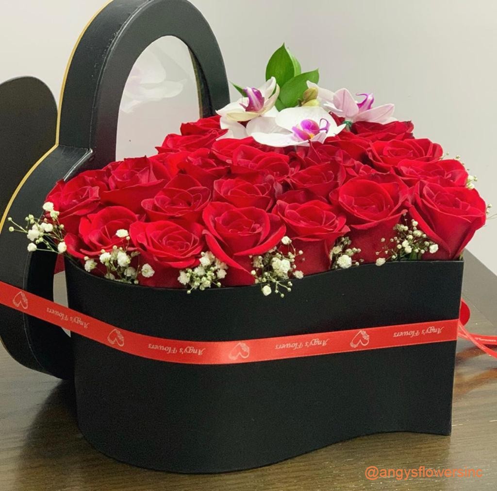 Set of 3 Heart Shaped Flower Box, Gift Floral Box, Various Colors | W972