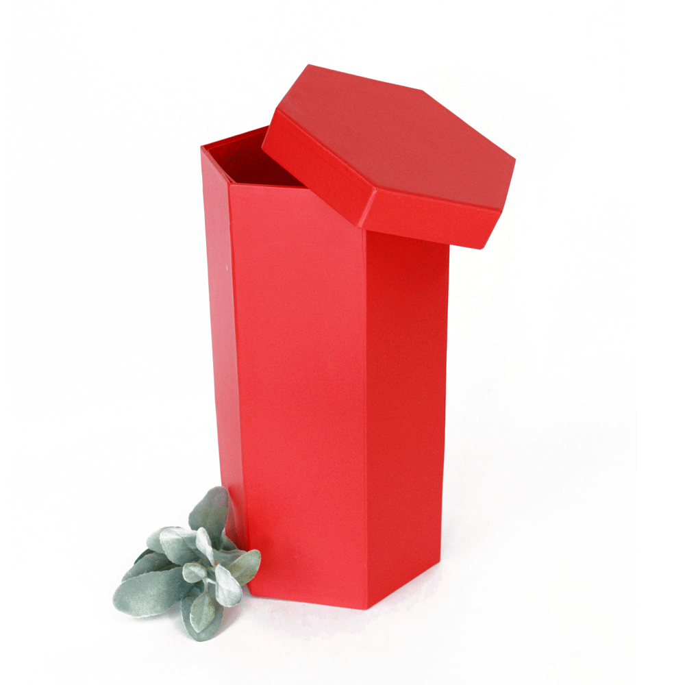 Hexagon Shape Surprise Flower Gift Box, 3 Tier, 8.5"x 7.4"x 15", Various Colors | W73