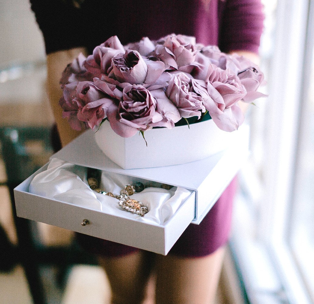 Large Square Box with Heart Insert and Surprise Drawer, 9.5"x 9.5"x 8.3", Various Colors | W735