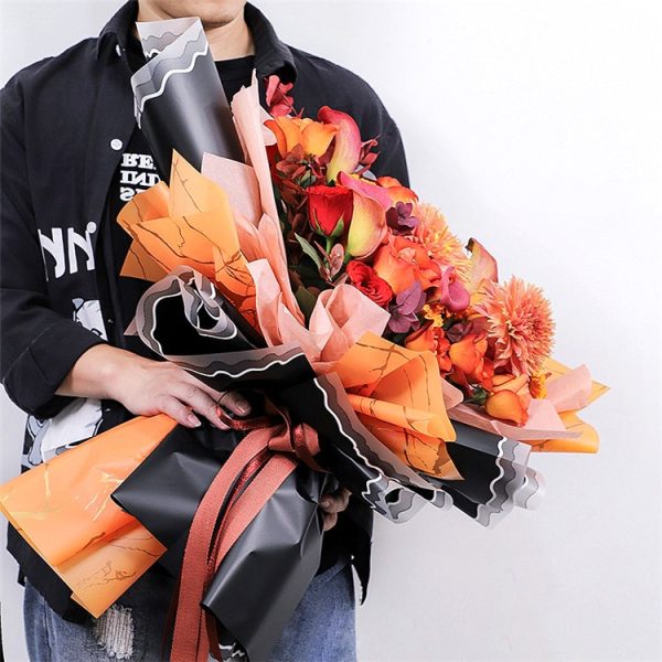Wholesale Plastic Marble Flower Bouquet Wrapping Paper Waterproof
