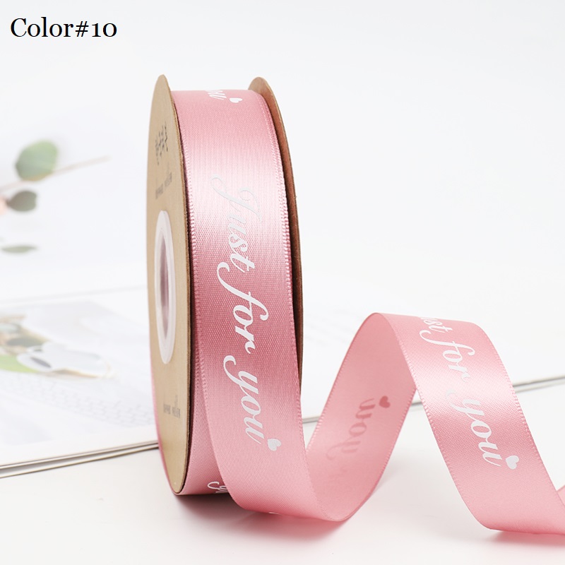 "Just For You" Satin Ribbon, 50 yards, 1 inch wide, Premium Quality - Various Colors