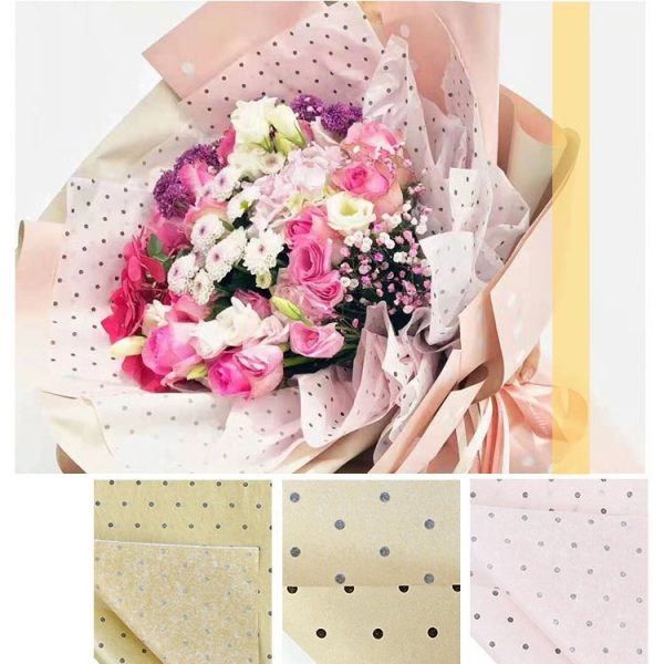Flower Wrapping Paper Solid Color, Hearts Design, Waterproof, 23″x 23″, 20  sheets per pack, Various Colors – Unikpackaging