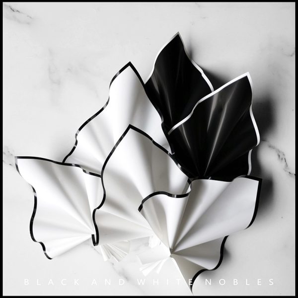 black and white flowers wrapping paper  How to wrap flowers, Black and  white flowers, White flowers