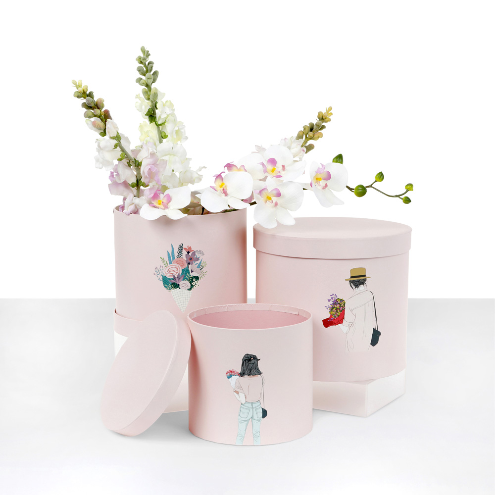 round-flower-box-heart-white-black-pink-teal-upscale-korean-style-red-fancy-gift-boxes-gift-birthday-modern-design-flowers-florist-supplies-roses-bouquet-wrap-for-arrangements-W5886