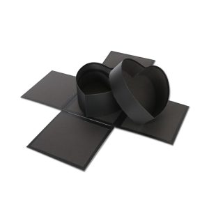  UNIKPACKAGING Lote a granel de 18 cajas de 2 capas en forma de  corazón, diseño único para un arreglo especial de flores/regalo (negro) :  Salud y Hogar