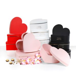 Surprise Heart Shape Flower/Gift Box, White, Black, Blue, Pink