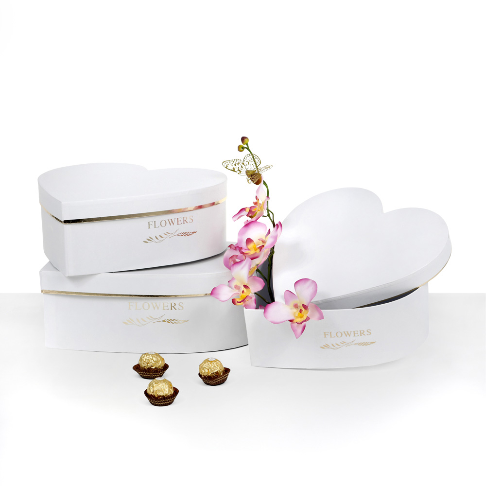 Heart Shaped Flower Boxes with Lids, Lot of 16 Nested Sets of 3 (12.9″, 11.5″ & 10.2″), Classic Collection, W964 - Image 3