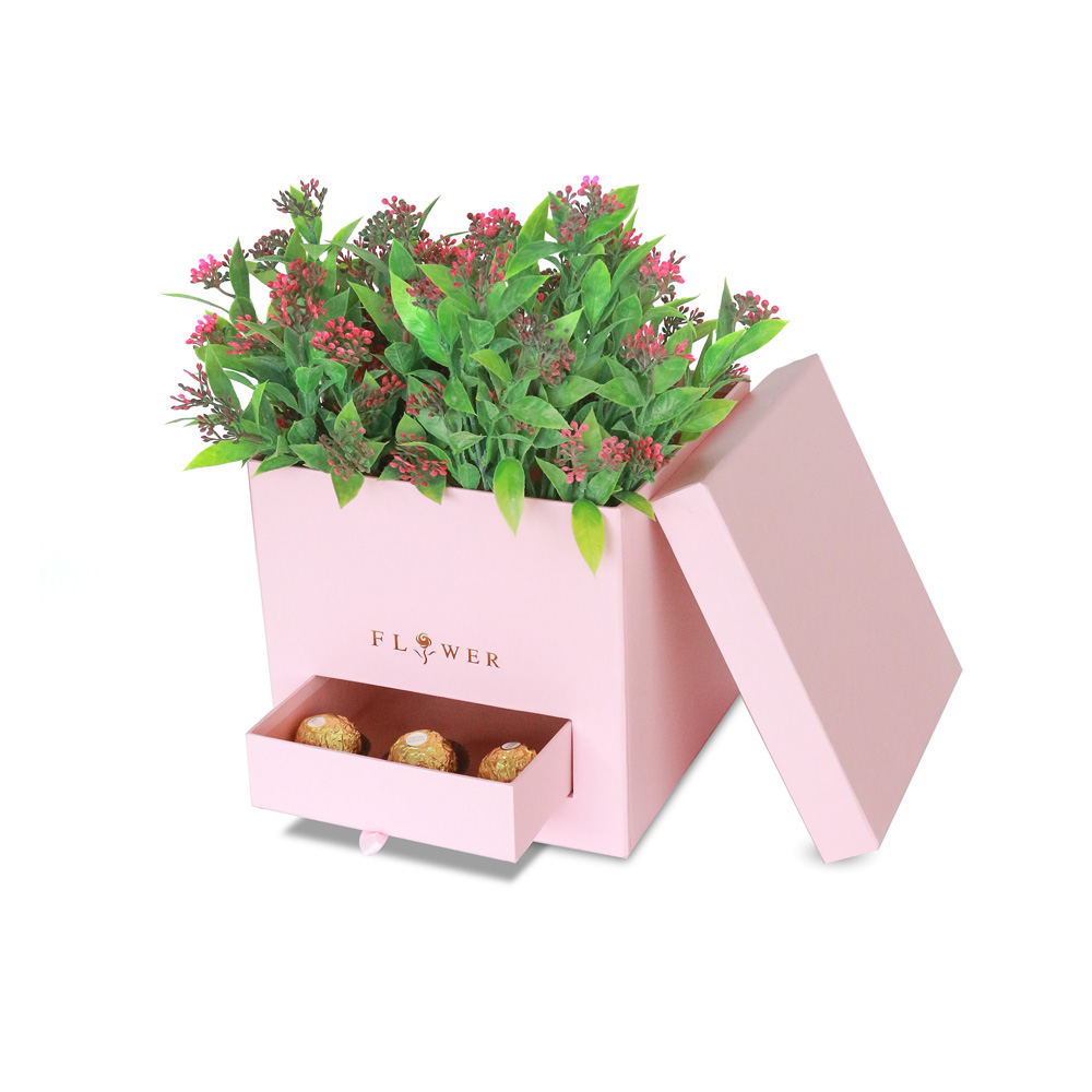 Square Surprise Flower/Gift Box , 8"x 8"x 7.5", Various Colors