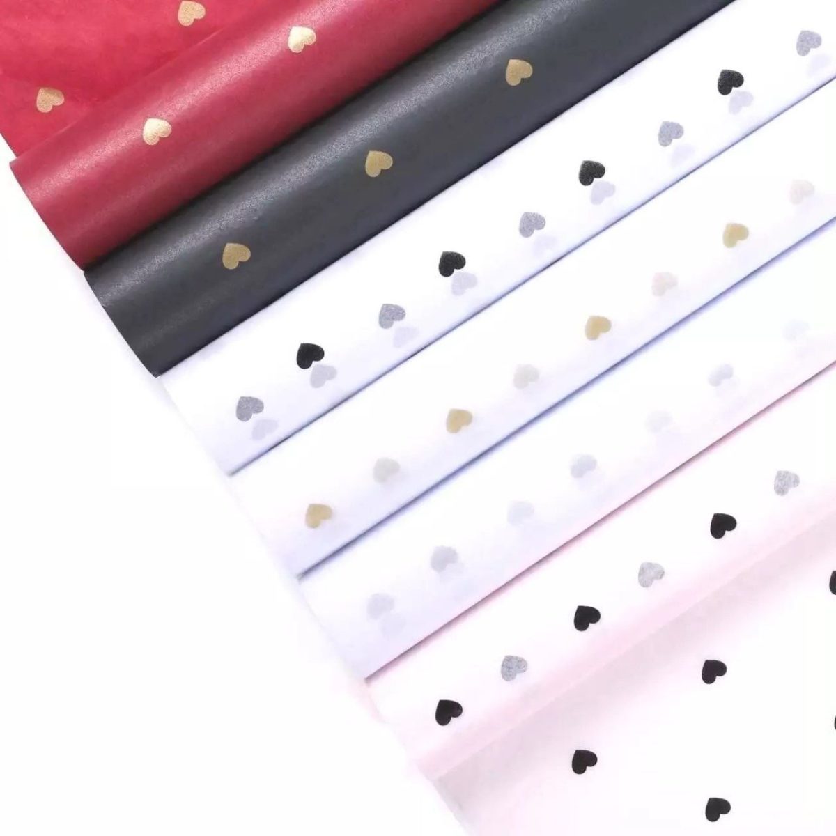 Floristic/Gift Tissue Paper, Water-Resistant, 20″x 27.5″ , 35 sheets per pack – Various Colors, Heart Design