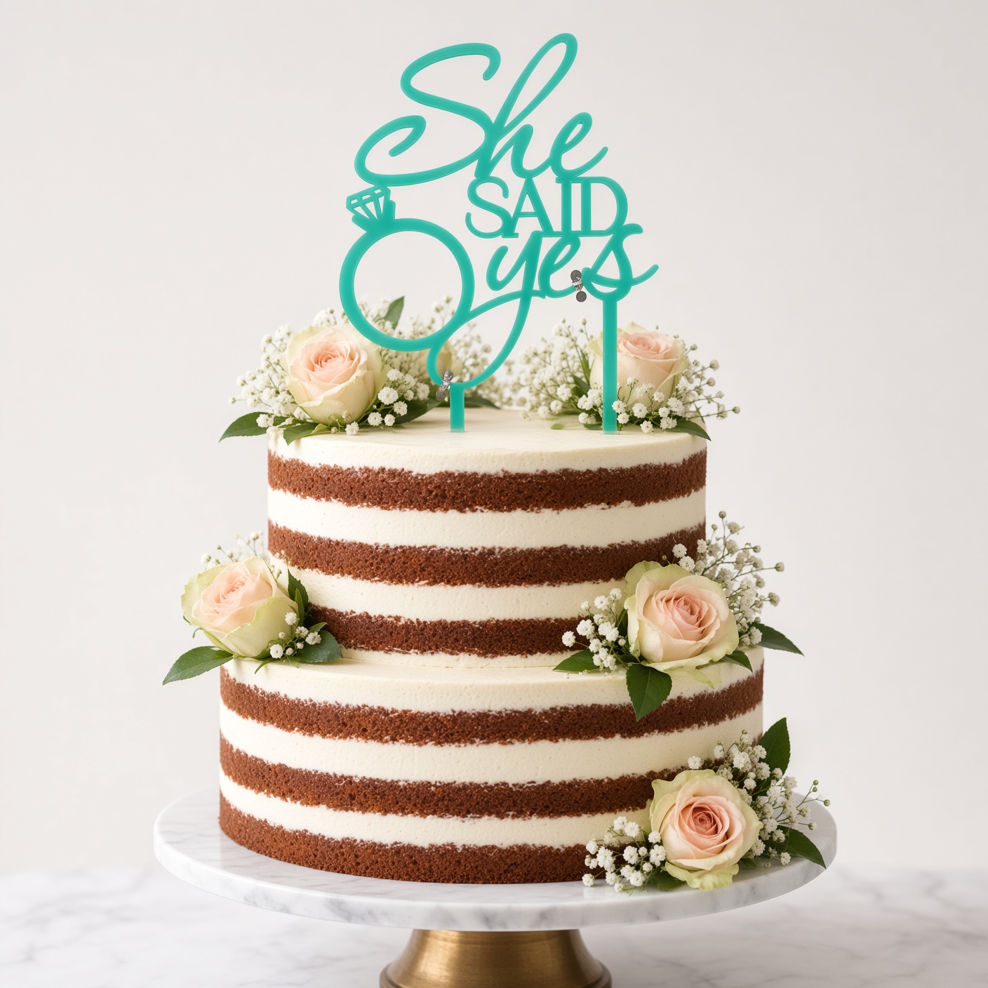 She Said Yes Acrylic Cake Topper