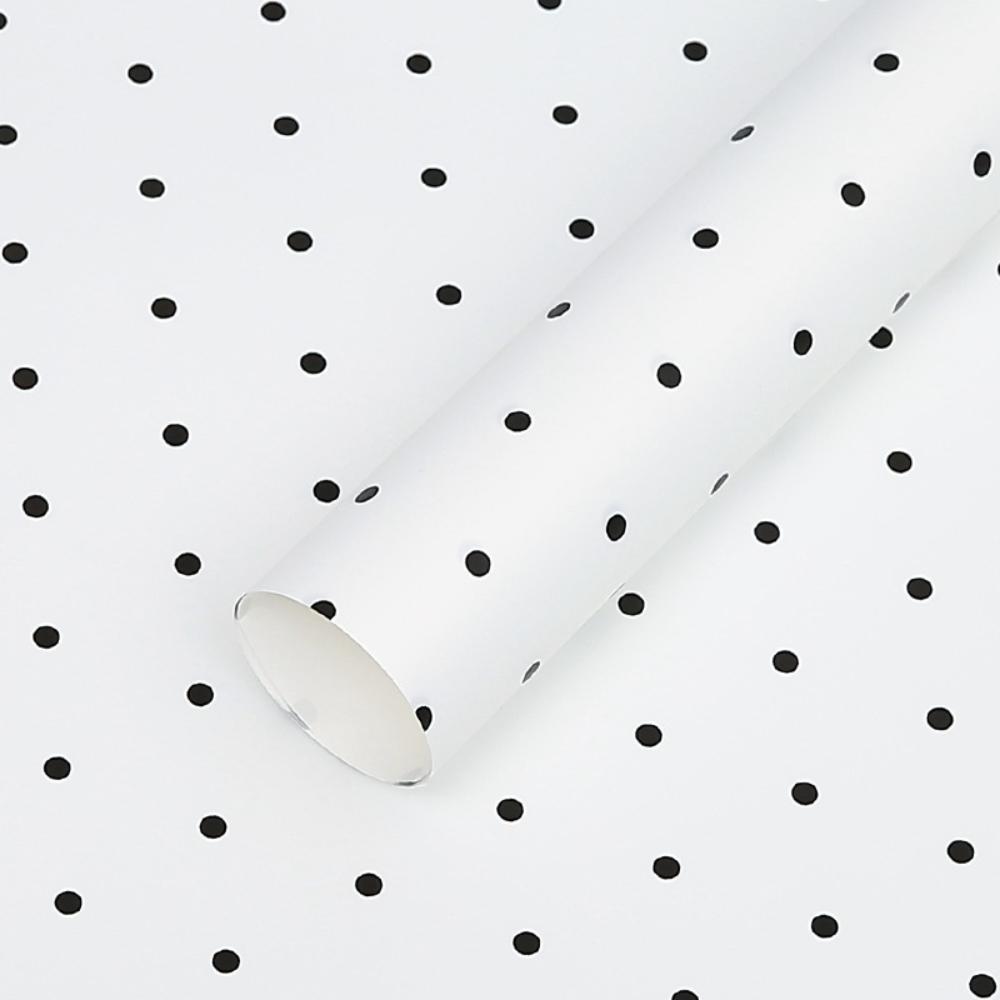 XXY011-111-for-flowers-flower-wrap-wrapping-koren-white-small-polka-dots-black-pink-paper-waterproof-florales-plastic-celophane-newspaper-print-textured Mini Polka Dot Design Wrapping Paper, Waterproof 23"x23", Pack of 20 sheets, Various Colors