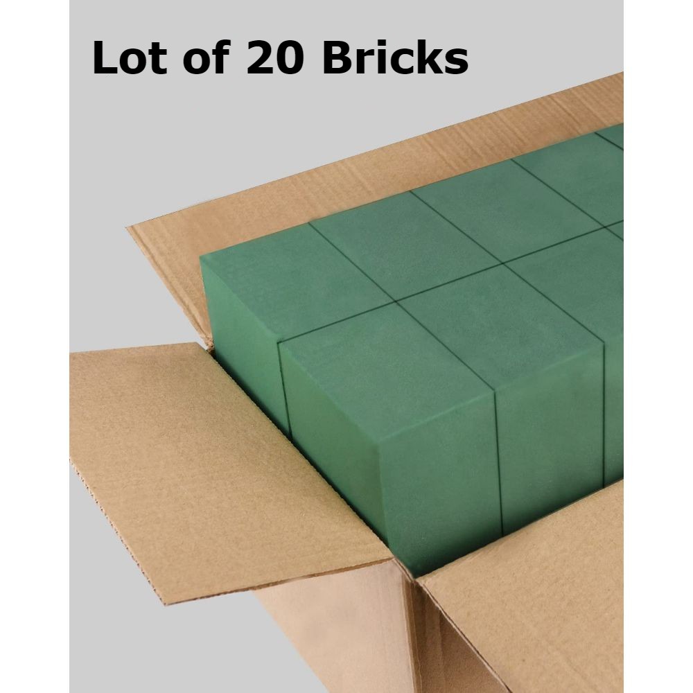 Set of 3 Green Wet Floral Foam Bricks, Styrofoam Blocks for Floral