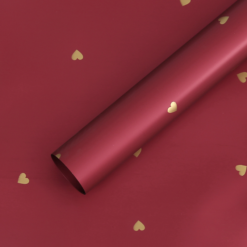 Flower Wrapping Paper Solid Color, Hearts Design, Waterproof, 23″x 23″, 20 sheets per pack, Various Colors