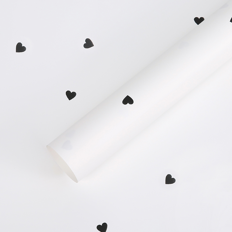 Flower Wrapping Paper Solid Color, Hearts Design, Waterproof, 23″x 23″, 20 sheets per pack, Various Colors