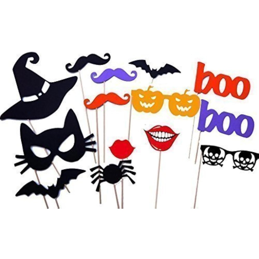 Halloween photo booth props set of 14 masks main