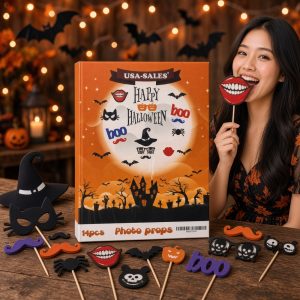 Halloween photo booth props set of 14 masks on sticks