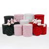 Set of 3, LARGE Size Velvet Round Flower/Gift Box Set with Lids, Various Colors | W565
