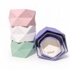 hexagon-velvet-flower-box-nested-set-purple-w0129 Set of 3 Hexagon Velvet Flower Gift Boxes, 11.8″ Geometric Open Boxes | W012