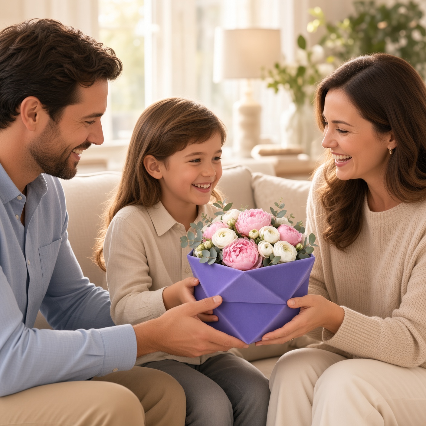 hexagon-velvet-flower-box-purple-peony-arrangement-holding-family-w0129 Set of 3 Hexagon Velvet Flower Gift Boxes, 11.8″ Geometric Open Boxes | W012