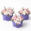 hexagon-velvet-flower-box-purple-with-orchids-w0129 Set of 3 Hexagon Velvet Flower Gift Boxes, 11.8″ Geometric Open Boxes | W012