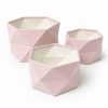 hexagon-velvet-flower-box-set-pink-open-w0128 Set of 3 Hexagon Velvet Flower Gift Boxes, 11.8″ Geometric Open Boxes | W012