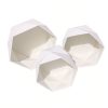 hexagon-velvet-flower-box-set-white-interior-w0127 Set of 3 Hexagon Velvet Flower Gift Boxes, 11.8″ Geometric Open Boxes | W012