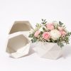 hexagon-velvet-flower-box-white-empty-and-filled-w0127 Set of 3 Hexagon Velvet Flower Gift Boxes, 11.8″ Geometric Open Boxes | W012