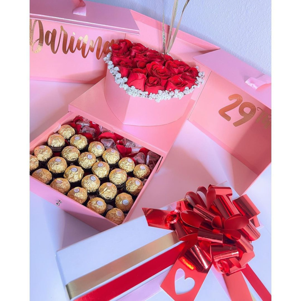 Large Square Surprise Flower Box - Various Colors | W7777