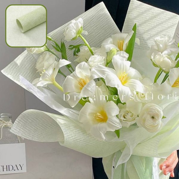 Color Linen Floral Wrapping Paper Natural Linen Flower Bouquet Package Mesh  Paper Roll DIY Floral Present Crafts Packing Material Wrapping Flower