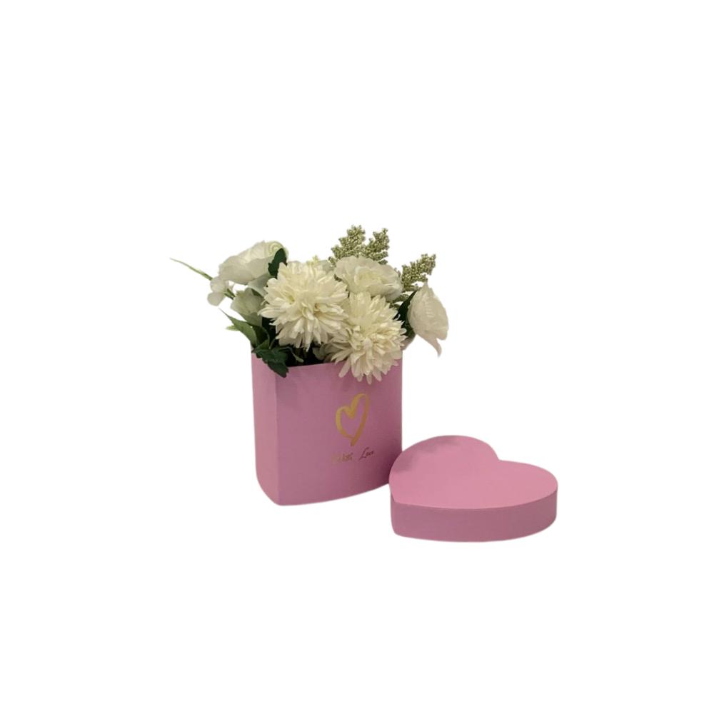 W2133-mini-box-valentines-gift-boxes-for-flowers-cajas-conteinera-para-los-arreglos-florales-flores-round-heart-shaped-red-pink-black-velvet-wrap Mini Heart Box, 4.7" x 4.1" x 4.25", Various Colors