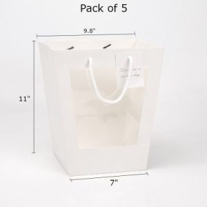Pack of 5, Decorative Bags with Clear Window, Trapezoid