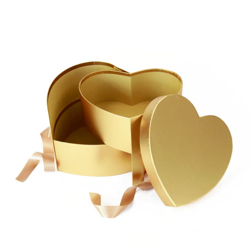 Double Layer Heart Shaped Flower Gift Box, Size 10"x 9"x 7.5", Various Colors |