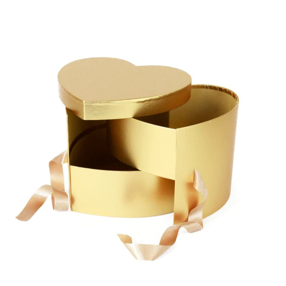 Double Layer Heart Shaped Flower Gift Box, Size 10"x 9"x 7.5", Various Colors |